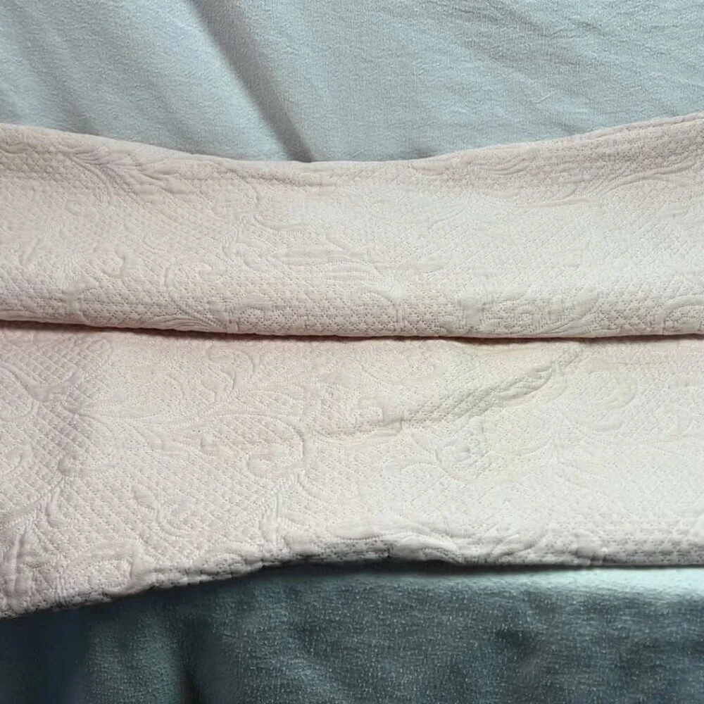 Quilted Pillow Sham 30X23.5 SINGLE Pale Baby Pin Shabby Chic Cottagecore Cottage